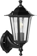 EGLO utomhusvägglampa Laterna 4, 1 flammig utomhuslampa, vägglampa, stolpe av gjuten aluminium och glas, svart, E27-sockel, IP44