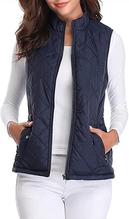 fuinloth Kvinnors Veste Höst Lätt Skinnväst ärmloos Veste Kort Jacka Vesta Gilet