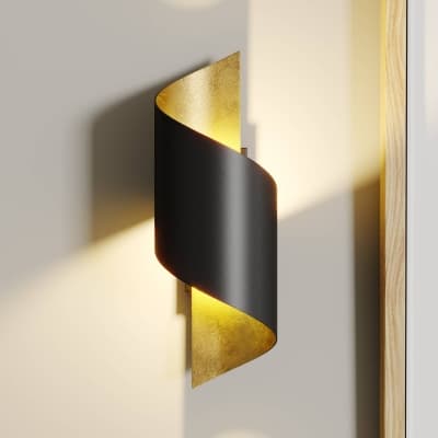 Metallvägglampa Desirio I Metall, Svart-guld – Stilrenast val – vägglampa bäst i test 2026