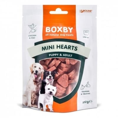 Boxby Puppy Mini Hjärtan 100g – Kornfri vinnare – valpgodis bäst i test 2026