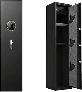 Vapenskåp med Fingeravtryckslås Kassaskåp för 3-8 Gevär Vapenskåp med Larmsystem Scomparto con Chiusura a Chiusuraför Hemgevär och Pistolervapenförvaringsskåp(Fingerprint recognition)