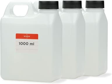 Octopus 3x 1000 ml behållare, 1 liter vattenbehållare camping, tomma plastbehållare för mat, oljor eller kemikalier, plastbehållare tillverkade av HDPE-plast