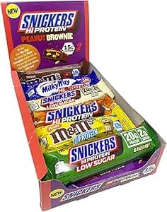 Snickers, Mars, M&M's, Bounty Protein Bar proteinbar Mix Box, 12 bar + gamer sopps druvsocker (Best Of Mix, 12 barer) – Bäst i test – vegansk proteinbar bäst i test 2026