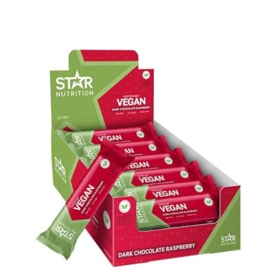Star Nutrition 12 X Vegan Proteinbar 55 G Raspberry Chocolate – Budgetfavorit – vegansk proteinbar bäst i test 2026