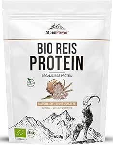 AlpenPower BIO RISPROTEIN 600 g – 100 % rent risproteinisolat utan tillsatser – högkvalitativt veganskt proteinpulver med 85 % protein – mångsidigt användbar – Bäst i test – veganskt proteinpulver bäst i test 2026