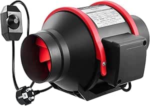 100 mm justerbar rökuttag rörfläkt inline-kanalfläkt, 310 m3/h frånluftsfläkt tyst, EU-kontakt för badrum, tillväxttält, hydrokulturer ventilation och frånluftsfläkt IP44 – Bäst i test – ventilation frånluft bäst i test 2026