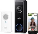 eufy trådlös säkerhetsdörrklocka med kamera C31 och ljudsignal, 2K FHD, dubbla strömalternativ, livevideosamtal, enkel installation, snabbt batteribyte, inspelning dygnet runt, ingen prenumerationsavg