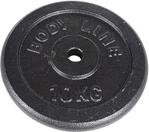 Bodyline 10 kg gjutjärnskiva för skivstång, hantel och styrketräning - 25 mm diameter - för gym, fitness, hemträning – Bäst i test – viktskivor bäst i test 2026