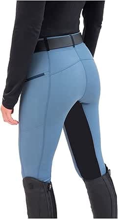 Ridleggings dam vinter – ridbyxor med lappar utomhus cykelbyxor tvåfärgade leggings skinny termobyxor elastisk hög midja mjuka skalbyxor sport vandringsbyxor