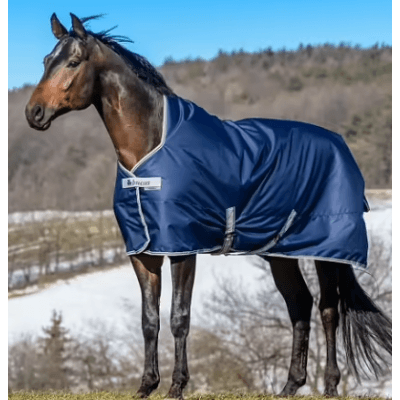 Bucas Freedom Turnout High Neck - 150g - Marinblå/silver – Bäst i test – vintertäcke häst bäst i test 2026