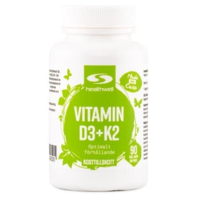 Healthwell Vitamin D3+k2 – Stabilt basval – vitamin d3 k2 bäst i test 2026