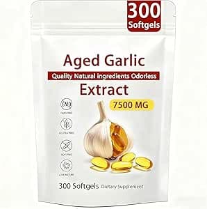 Extrakt av lagrad vitlök – 300 kapslar à 7500 mg, luktfri ekologisk vitlök ,1pc