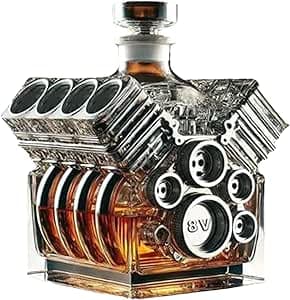 Whisky Karaff Set | Whisky V8 motorset med vintage glasögon lufttät propp | V8 Engines Design Karaffer för sprit, honom man, män – Bäst i test – whiskeykaraff bäst i test 2026