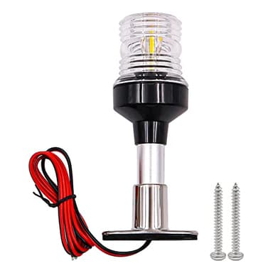 ANCLLO Stern Light 6 tums ankarljus runtom LED fastmonterad navigationsljus med bas i rostfritt stål och aluminiumrör LED vattentäta båtnavigeringsljus