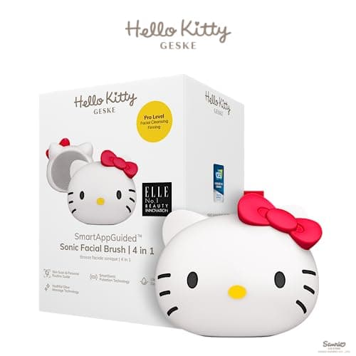 GESKE x Hello Kitty | SmartAppGuided™ Sonic Facial Brush | 4 i 1 | elektrisk ansiktsrengöringsborste | rengöringsborste | ansiktsborste | hudrengöring | hudvård | skonsam rengöring – Redaktionens val – sonisk ansiktsborste bäst i test 2026
