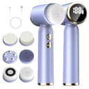 6-i-1 elektrisk ansiktsborste, djuprengöring, 3-stegs rotation Sonic ansiktsrengöringsborste, 6 borsthuvuden silikon ansiktsrengöringsborste, IPX6 vattentät för ansiktsvård