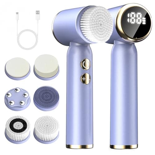 6-i-1 elektrisk ansiktsborste, djuprengöring, 3-stegs rotation Sonic ansiktsrengöringsborste, 6 borsthuvuden silikon ansiktsrengöringsborste, IPX6 vattentät för ansiktsvård – trådlös ansiktsborste bäst i test 2026