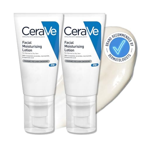 CeraVe Fuktgivande ansiktskräm för normal till torr hud, med hyaluron, niacinamid och 3 essentiella ceramider, 2 x 52 ml – Redaktionens val – ansiktskräm med ceramider bäst i test 2026