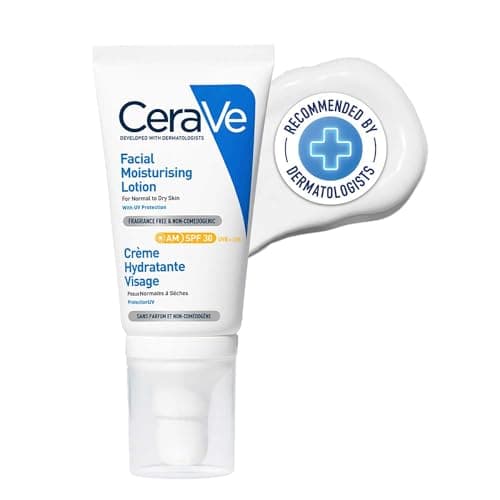 CeraVe Ansiktskräm med SPF 30, fuktgivande kräm med solskyddsfaktor 30, utan dofter och parabener, för normal till torr hud, 52 ml – Bästa lyxval – ansiktskräm med spf bäst i test 2026
