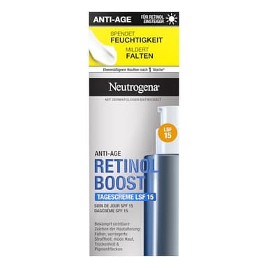 Neutrogena Retinol Boost dagkräm med retinol och hyaluronsyra, anti-rynkvård med SPF 15, 50 ml