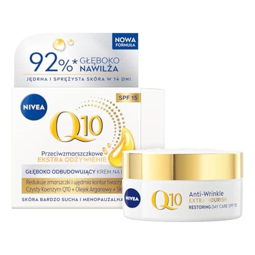 NIVEA Q10 Extra näring återuppbyggande anti-rynk dagkräm SPF 15, 50 ml – ansiktskräm med spf15 bäst i test 2026
