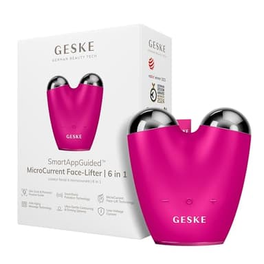 GESKE | SmartAppGuided™ MicroCurrent Face Lifter | 6 i 1 | Ansiktslyft | Hudvårdsenhet | Ansiktslyftning | Anti-aging-enhet | MicroCurrent mot rynkor