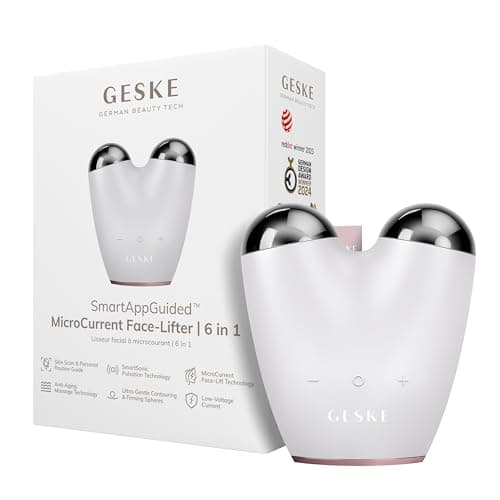 GESKE | SmartAppGuided™ MicroCurrent Face Lifter | 6 i 1 | Ansiktslyft | Hudvårdsenhet | Ansiktslyftning | Anti-aging-enhet | MicroCurrent mot rynkor – ansiktslyft-apparat bäst i test 2026