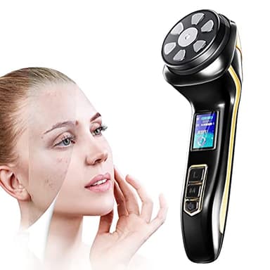 4 i 1 Mini HIFU Maskin Föryngring av Hudlyftande Skönhetsanordning för Kvinnor Ansikte och Kropp Haka Halsöga, Bärbar RF Ultrasonic EMS Pulse Massageapparat för Ansiktet