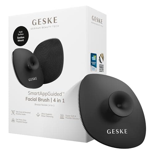 GESKE | SmartAppGuided™ Facial Brush 4 i 1 | ansiktsrengöringsborste med handtag | mjuk silikonborste | professionell ansiktsrengöring | ansiktsrengöringsenhet | hudrengöring – ansiktsrengöringsborste bäst i test 2026