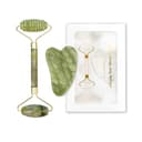 2 stycken jade massagerullar, jaderulle ansiktsroller guasha jade roller ansikte massage för att förbättra ögonsvullnaden, stramar åt huden, anti-åldrande