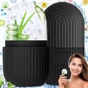 Isrulle ansikte, iscroller ansikte, silikon iscooter, ansikte iscooter, återanvändbar isrulle ansikte för släta ögon, minska porer, ljus hud (svart)