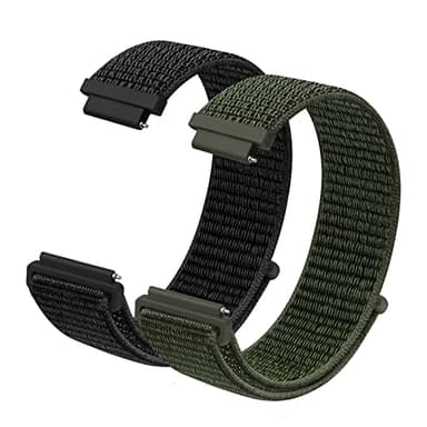 Vicloon klockarmband i nylontyg, paket med 2 snabbfrigörande klockarmband, 16 mm, 18 mm, 20 mm, nylonersättningsband för män och kvinnor, flerfärgade, 20mm