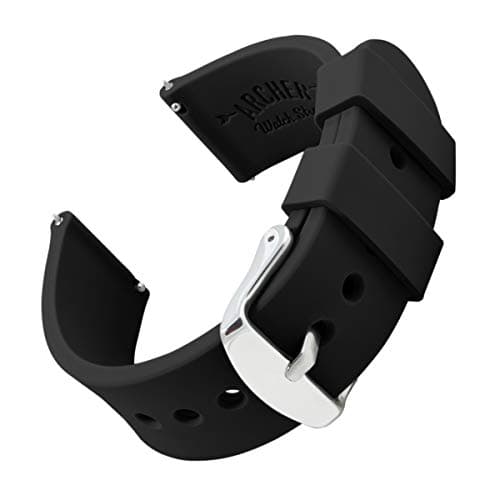 Archer Watch Straps - Klockarmband i Mjukt silikon med Snabbkoppling (Svart, 20mm) – Redaktionens val – armband till smartklocka bäst i test 2026