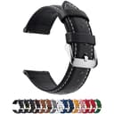Fullmosa Klockarmband 14 mm 16 mm 18 mm 20 mm 22 mm 24 mm, äkta läder Smartwatch armband kompatibel med Watch GT 2/3, Samsung Galaxy Watch 3/4/5/6, Amazfit GTS 4/3/2 mini/2, casio, garmin