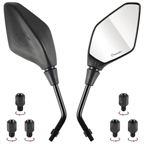 Evermotor Universal motorcykel backspegel spegel set E-testad 2 x M10 högergänga, 2 x M8 högergänga 1 x M10 vänstergänga, 1 x M8 vänstergänga fyrhjuling moped ATV – atv backspegel bäst i test 2026