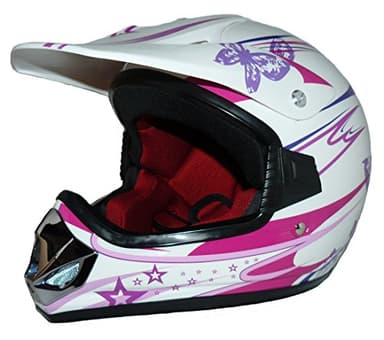 Protectwear V310-Girl-XS barncrosshjälm för flickor Max Racing, storlek XS (Youth L), rosa/vit glans