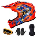 ILM ungdom ATV hjälm barn dirtbike motocross BMX off road motorcykel Go Kart Casco DOT ECE modell Z705 (fantasy orange, L)