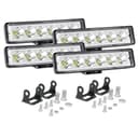 AUXTINGS 4 st 15 cm LED-arbetsstrålkastare, 18W offroad LED arbetsljus 12V-24V extra strålkastare 6000K IP67 vattentät LED ljusramp backstrålkastare för ATV UTV SUV lastbil traktor