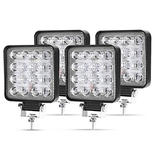 Arbetsbelysning LED 12/24 V, Kraumi 4 x 48W Ljusramp 3500 LM off road Strålkastare för Backup-område för Rzr, ATV, UTV, SUV, Lastbil, Båt, Motorcykel, Traktor (Fyrkant, 4 st) – atv belysning bäst i test 2026