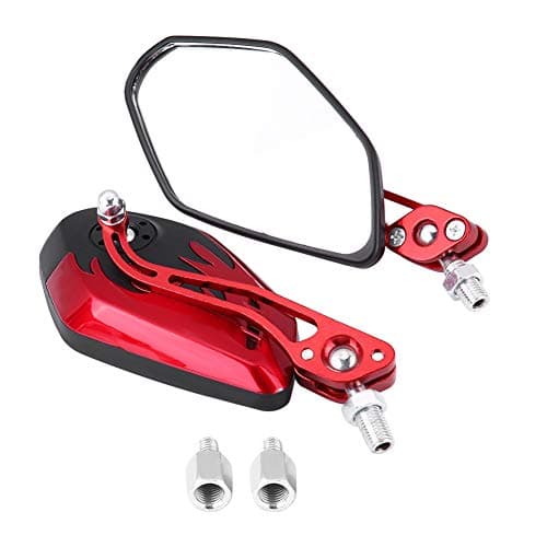 Motorcykelspeglar, Atv-speglar för Styre 1 Par 8mm 10mm Universal Motorcykel Scooter Aluminium Flammönster Backspeglar Blå Motorcykelspeglar 10mm(Röd) – Bästa lyxval – atv spegelkit bäst i test 2026