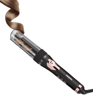 BaByliss Curl Secret Lite - Automatisk Locktång, Enkel Snabb hårstyling, 5 Värmeinställningar upp till 210 °C - Svart & Rose Gold, C1031E