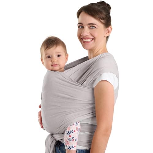 Laleni Bärsjal 5,10 m för Nyfödd och Baby upp till 15 kg, Mjuk Bomull, OEKO-TEX Certifierad, Ljusgrå – bärsjal bäst i test 2026