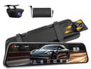 Spegel bilkamera med bakkamera dubbel 1080P bilkamera bil fram bak 170° 140° vidvinkel backspegel bilkamera med 10 tums IPS-pekskärm WDR mörkerseende loopinspelning G-sensor 6 m kabel