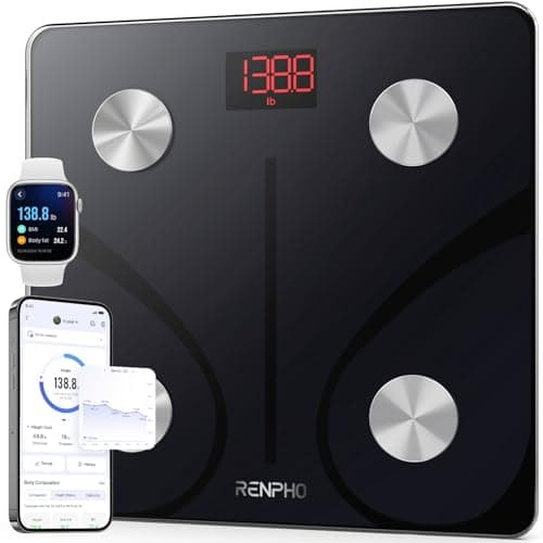 RENPHO Body Fat Scale Bluetooth, Digital Kroppsvikt Badrumsvågar Vågvåg med Smart BMI-Skala, Body Composition Monitors med Smartphone-app, Svart – Redaktionens val – badrumsvåg bäst i test 2026