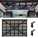 Bagagetät bil, 90 × 65 cm taknät bil inomhus, bagagenät med justerbara korsremmar och 3 oberoende fickor med dragkedja för fyra tak armstöd Jeeps, vans, SUV