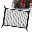 Yimomoyi Lastnät 80 x100 cm, Bagagelucka nätväska, universal bagagelucka skyddsnät elastisk nylonbagageorganisatör för bilbagageutrymme, fordon, skåpbil, SUV, 4 krokar ingår(svart)