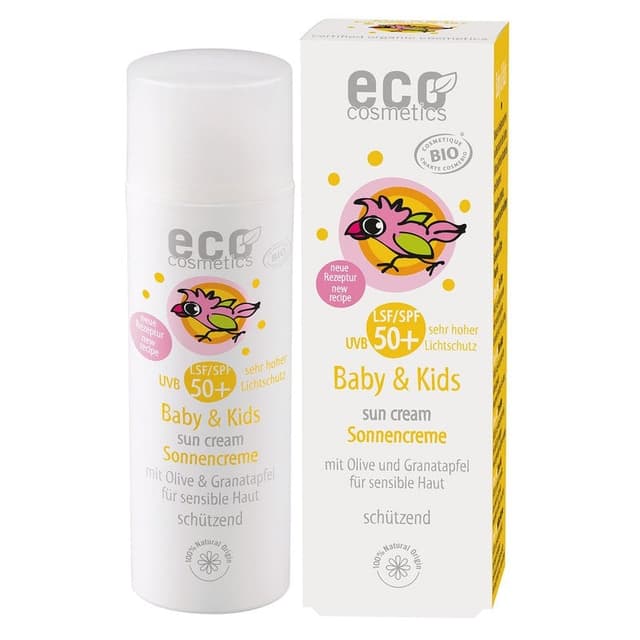 Eco Cosmetics Baby Solkräm Oliv & Granatäpple SPF50+ – Bäst med antioxidanter – barnsolkräm spf50 bäst i test 2026