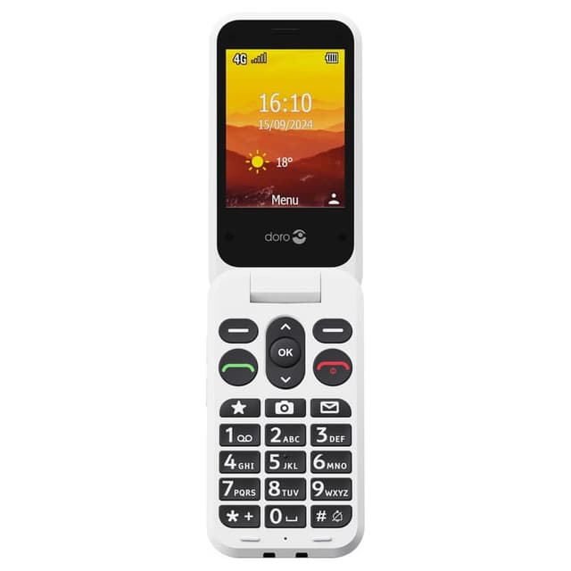 Doro Leva L31 Röd/Vit – Bäst fliptelefon – barntelefon bäst i test 2026