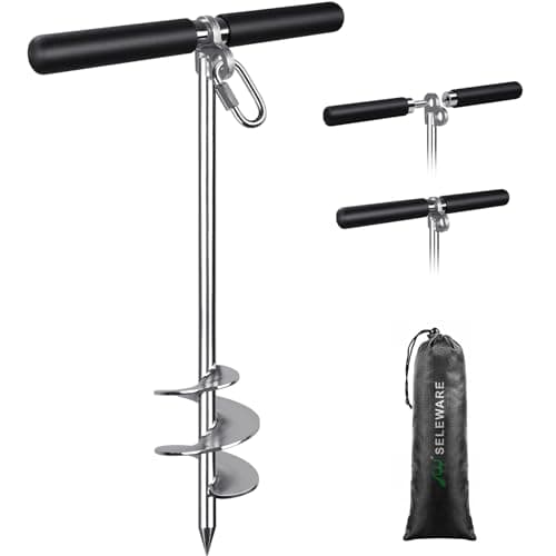 SELEWARE 43 cm sandankare för båtar skruv i båtankare med dubbel helixdesign för grunt vatten rostfritt stål båt strandankare för säkra båtar, jetskidor, kajaker och mer på stränder och sandstänger – Bästa lyxval – båtankare bäst i test 2026