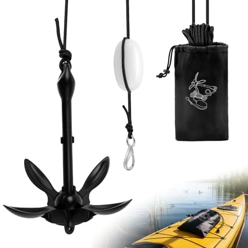 Avutrel båtankare 1,59 kg, hopfällbart ankarset med 12 m ankarlina, för gummibåt, båt, SUP, paddle – Redaktionens val – båtankare bäst i test 2026